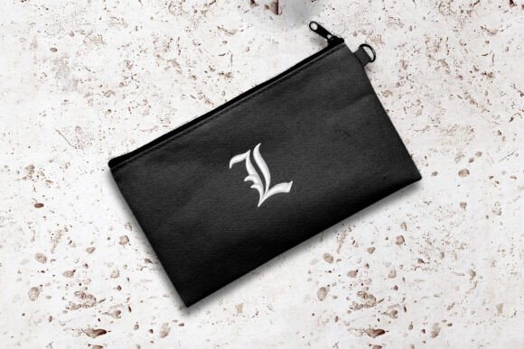 Blackletter L Mini Embroidery for Creative Projects