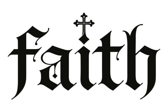 Faith Gothic Blackletter Cross SVG: A Modern Take on Traditional Religious Typography