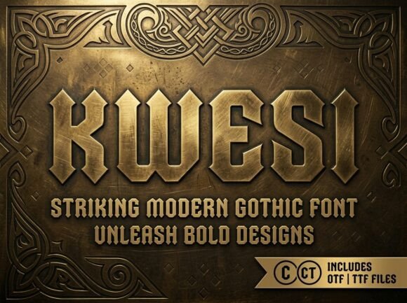 Forge a Legacy of Strength with Kwesi: A Bold Typeface for Impactful Design