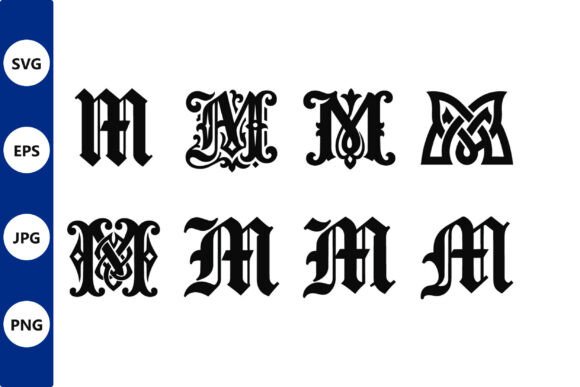 Ornamental Blackletter M Monograms: A Timeless Choice for Vintage and Custom Design Projects