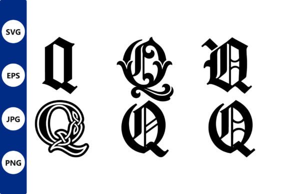 Ornate Blackletter Glyphs Set: A Timeless Tool for Monochrome Design Projects