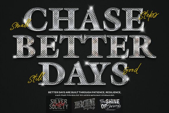 Silver Chrome Typography Text Effect